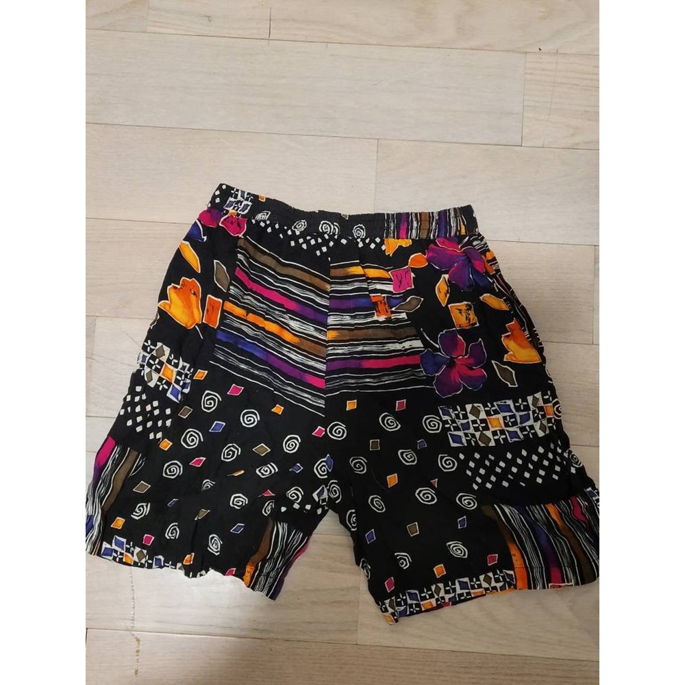 Vintage 90s DPS abstract print cloth rayon shorts
